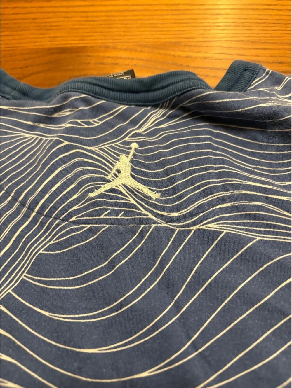 Jordan Jumpman Blue Wave Graphic Pocket T-Shirt Men's XL Chevron Sleeves Streetw